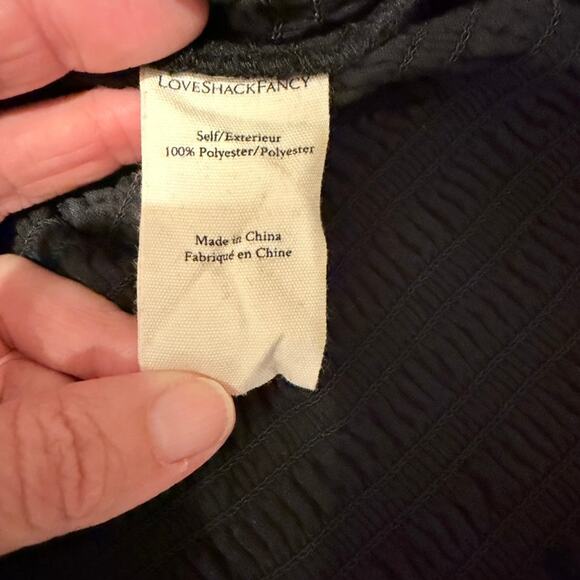 LoveShackFancy Women's Dorset Black Velvet Cocktail and Party Dress P - Picture 8 of 8